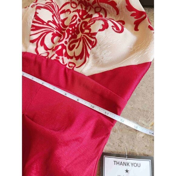 Blondi nites Stacy Sklar fitted halter lace overlay cocktail dress NWT SIZE 1 - Picture 8 of 9